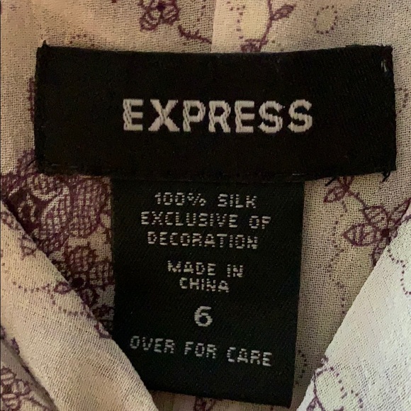 NWOT Express 100% silk blouse Size 6 - Picture 7 of 7